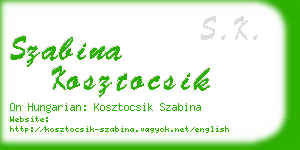 szabina kosztocsik business card